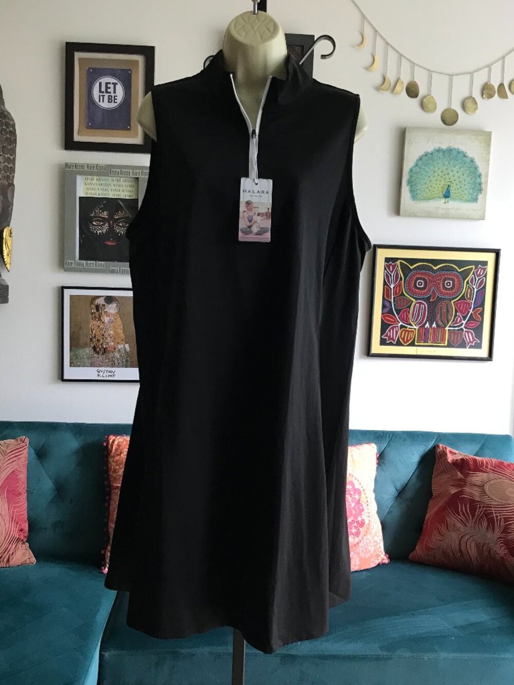 HALARA size 2X Stretch Sleeveless Tennis Active Mock Neck 1/4 Zip Dress NWT